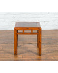 Vintage Chinese Elm Side Table with Burl Wood Top and Scrolling Carved Feet-7. Asian & Chinese Furniture, Art, Antiques, Vintage Home Décor for sale at FEA Home
