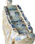 Vintage Chinese Faience Duck Sculpture with Blue Oriental Accents-11. Asian & Chinese Furniture, Art, Antiques, Vintage Home Décor for sale at FEA Home