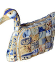 Vintage Chinese Faience Duck Sculpture with Blue Oriental Accents-2. Asian & Chinese Furniture, Art, Antiques, Vintage Home Décor for sale at FEA Home