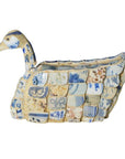 Vintage Chinese Faience Duck Sculpture with Blue Oriental Accents-7. Asian & Chinese Furniture, Art, Antiques, Vintage Home Décor for sale at FEA Home