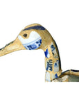 Vintage Chinese Faience Duck Sculpture with Blue Oriental Accents-8. Asian & Chinese Furniture, Art, Antiques, Vintage Home Décor for sale at FEA Home
