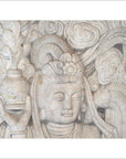 Vintage Chinese Hand-Carved White Stone Temple Sculpture of a Bodhisattva-2. Asian & Chinese Furniture, Art, Antiques, Vintage Home Décor for sale at FEA Home