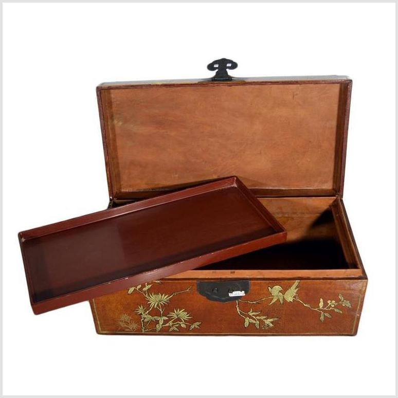 Vintage Chinese Hand Painted Lacquered Dowry Box-11. Asian & Chinese Furniture, Art, Antiques, Vintage Home Décor for sale at FEA Home