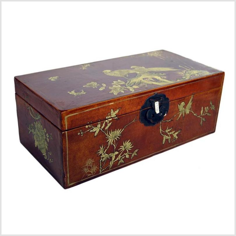 Vintage Chinese Hand Painted Lacquered Dowry Box-7. Asian & Chinese Furniture, Art, Antiques, Vintage Home Décor for sale at FEA Home