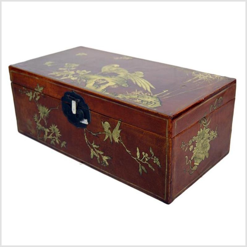 Vintage Chinese Hand Painted Lacquered Dowry Box-8. Asian & Chinese Furniture, Art, Antiques, Vintage Home Décor for sale at FEA Home