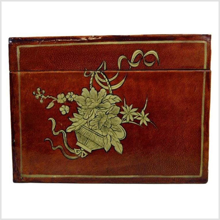 Vintage Chinese Hand Painted Lacquered Dowry Box-9. Asian & Chinese Furniture, Art, Antiques, Vintage Home Décor for sale at FEA Home