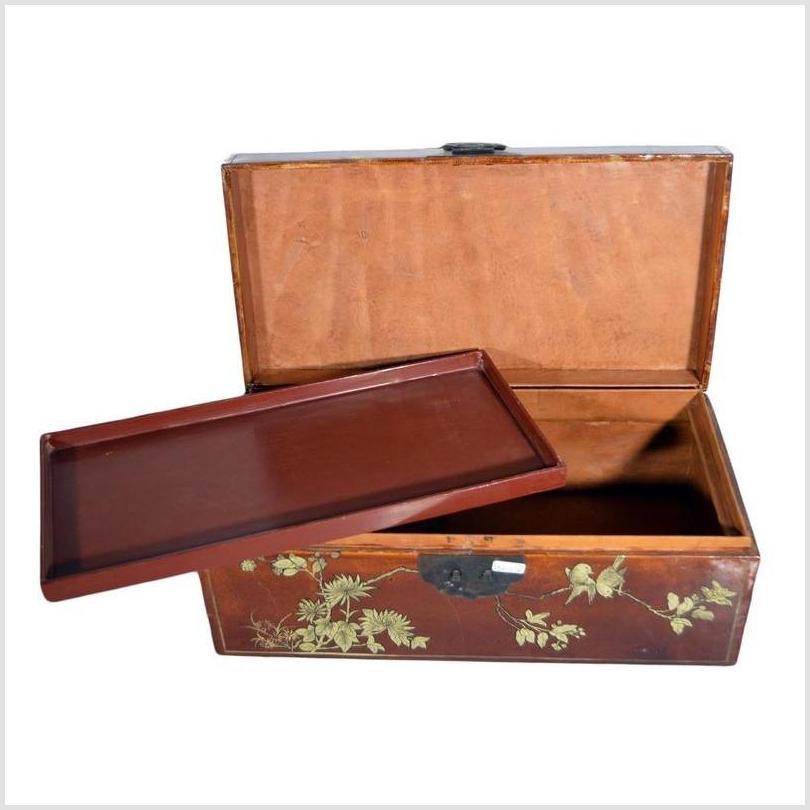 Vintage Chinese Hand Painted Lacquered Dowry Box-10. Asian & Chinese Furniture, Art, Antiques, Vintage Home Décor for sale at FEA Home