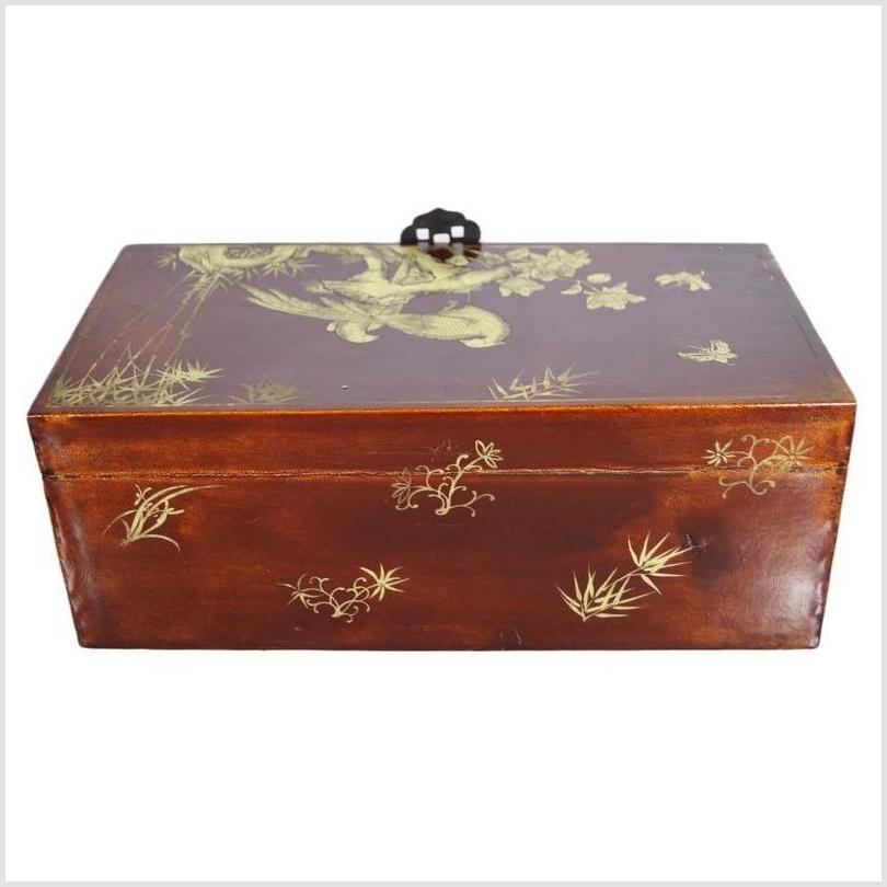 Vintage Chinese Hand Painted Lacquered Dowry Box-11. Asian & Chinese Furniture, Art, Antiques, Vintage Home Décor for sale at FEA Home