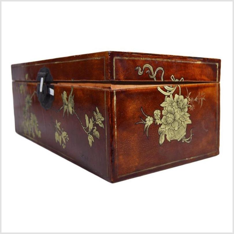 Vintage Chinese Hand Painted Lacquered Dowry Box-8. Asian & Chinese Furniture, Art, Antiques, Vintage Home Décor for sale at FEA Home