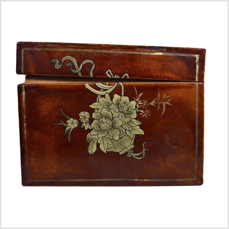 Vintage Chinese Hand Painted Lacquered Dowry Box-9. Asian & Chinese Furniture, Art, Antiques, Vintage Home Décor for sale at FEA Home