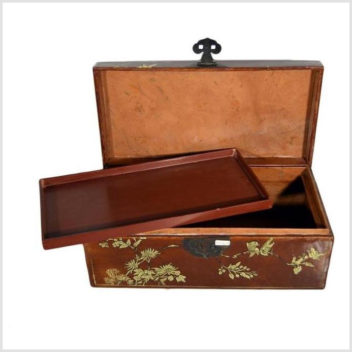 Vintage Chinese Hand Painted Lacquered Dowry Box-11. Asian & Chinese Furniture, Art, Antiques, Vintage Home Décor for sale at FEA Home