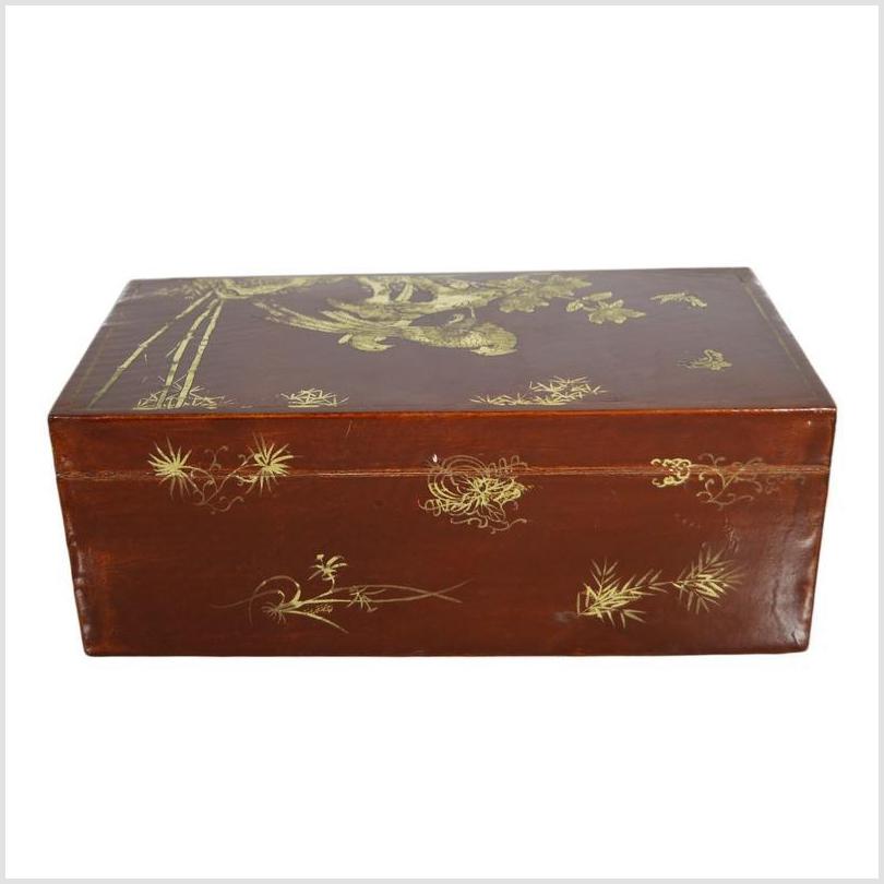 Vintage Chinese Hand Painted Lacquered Dowry Box-12. Asian & Chinese Furniture, Art, Antiques, Vintage Home Décor for sale at FEA Home