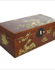 Vintage Chinese Hand Painted Lacquered Dowry Box-7. Asian & Chinese Furniture, Art, Antiques, Vintage Home Décor for sale at FEA Home