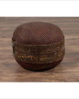 Vintage Chinese Mid-century Rattan Circular Hat Box with Weathered Patina-11. Asian & Chinese Furniture, Art, Antiques, Vintage Home Décor for sale at FEA Home