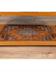 Vintage Chinese Natural Wood Side Table with Two Drawers and Crackled Ice Shelf-9. Asian & Chinese Furniture, Art, Antiques, Vintage Home Décor for sale at FEA Home