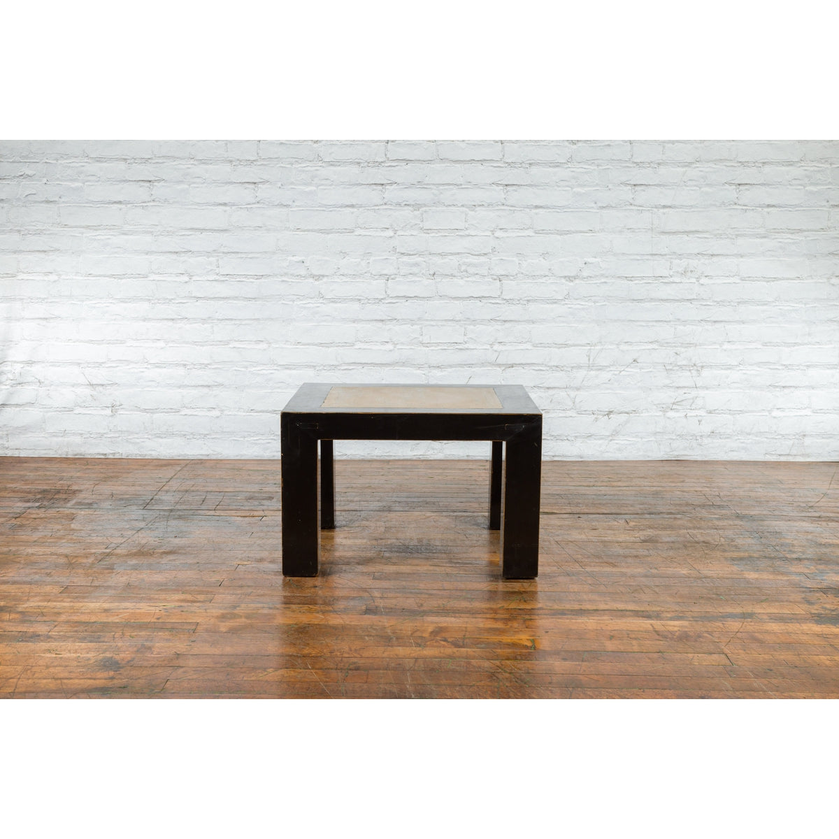 Vintage Chinese Square Side Table with Inset-11. Asian & Chinese Furniture, Art, Antiques, Vintage Home Décor for sale at FEA Home