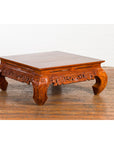 Vintage Chinese Style Low Kang Coffee Table with Carved Scrolls and Chow Legs-6. Asian & Chinese Furniture, Art, Antiques, Vintage Home Décor for sale at FEA Home