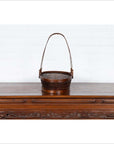 Vintage Chinese Woven Rattan Carrying Basket with Large Tripartite Handle-11. Asian & Chinese Furniture, Art, Antiques, Vintage Home Décor for sale at FEA Home