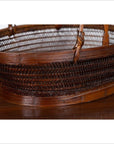 Vintage Chinese Woven Rattan Carrying Basket with Large Tripartite Handle-8. Asian & Chinese Furniture, Art, Antiques, Vintage Home Décor for sale at FEA Home