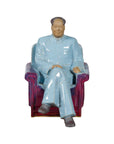 Vintage Glazed Porcelain Statuette of Mao Zedong Seated on an Armchair-1. Asian & Chinese Furniture, Art, Antiques, Vintage Home Décor for sale at FEA Home