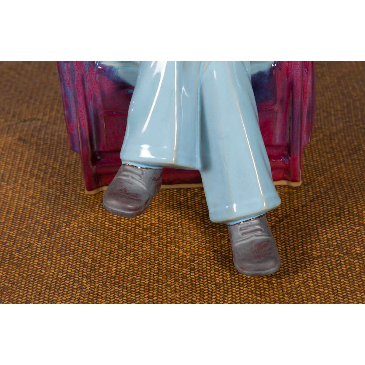 Vintage Glazed Porcelain Statuette of Mao Zedong Seated on an Armchair-6. Asian & Chinese Furniture, Art, Antiques, Vintage Home Décor for sale at FEA Home