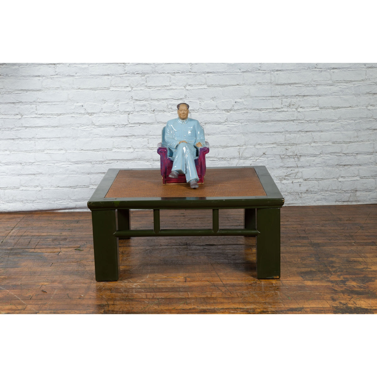 Vintage Glazed Porcelain Statuette of Mao Zedong Seated on an Armchair-8. Asian & Chinese Furniture, Art, Antiques, Vintage Home Décor for sale at FEA Home