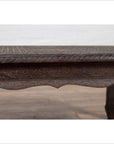 Vintage Indian Coffee Table with Brushed Metal Patina over Wood and Floral Décor-11. Asian & Chinese Furniture, Art, Antiques, Vintage Home Décor for sale at FEA Home