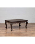 Vintage Indian Coffee Table with Brushed Metal Patina over Wood and Floral Décor-17. Asian & Chinese Furniture, Art, Antiques, Vintage Home Décor for sale at FEA Home