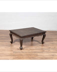 Vintage Indian Coffee Table with Brushed Metal Patina over Wood and Floral Décor-18. Asian & Chinese Furniture, Art, Antiques, Vintage Home Décor for sale at FEA Home