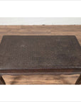 Vintage Indian Coffee Table with Brushed Metal Patina over Wood and Floral Décor-5. Asian & Chinese Furniture, Art, Antiques, Vintage Home Décor for sale at FEA Home