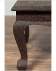 Vintage Indian Coffee Table with Brushed Metal Patina over Wood and Floral Décor-9. Asian & Chinese Furniture, Art, Antiques, Vintage Home Décor for sale at FEA Home