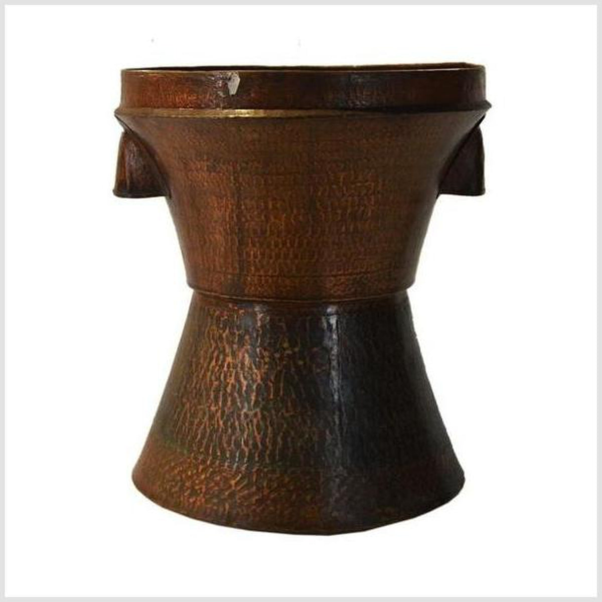 Vintage Indian Hand-Hammered Copper Grain Basket from the 1950s-3. Asian & Chinese Furniture, Art, Antiques, Vintage Home Décor for sale at FEA Home