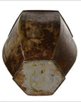 Vintage Indian Hand-Hammered Distressed Tin Storage Canister, Early 20th Century-5. Asian & Chinese Furniture, Art, Antiques, Vintage Home Décor for sale at FEA Home