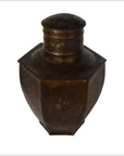 Vintage Indian Hand-Hammered Multi-Sided Tin Storage Canister-2. Asian & Chinese Furniture, Art, Antiques, Vintage Home Décor for sale at FEA Home