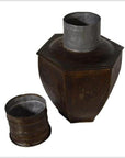 Vintage Indian Hand-Hammered Multi-Sided Tin Storage Canister-4. Asian & Chinese Furniture, Art, Antiques, Vintage Home Décor for sale at FEA Home