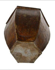 Vintage Indian Hand-Hammered Multi-Sided Tin Storage Canister-5. Asian & Chinese Furniture, Art, Antiques, Vintage Home Décor for sale at FEA Home