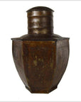 Vintage Indian Hand-Hammered Multi-Sided Tin Storage Canister-1. Asian & Chinese Furniture, Art, Antiques, Vintage Home Décor for sale at FEA Home