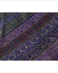 Vintage Indian Purple Silk Embroidered Fabric with Purple, Silver and Gold Tones-10. Asian & Chinese Furniture, Art, Antiques, Vintage Home Décor for sale at FEA Home