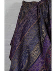 Vintage Indian Purple Silk Embroidered Fabric with Purple, Silver and Gold Tones-17. Asian & Chinese Furniture, Art, Antiques, Vintage Home Décor for sale at FEA Home