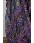 Vintage Indian Purple Silk Embroidered Fabric with Purple, Silver and Gold Tones-18. Asian & Chinese Furniture, Art, Antiques, Vintage Home Décor for sale at FEA Home