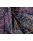Vintage Indian Purple Silk Embroidered Fabric with Purple, Silver and Gold Tones-19. Asian & Chinese Furniture, Art, Antiques, Vintage Home Décor for sale at FEA Home