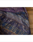 Vintage Indian Purple Silk Embroidered Fabric with Purple, Silver and Gold Tones-20. Asian & Chinese Furniture, Art, Antiques, Vintage Home Décor for sale at FEA Home