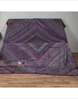 Vintage Indian Purple Silk Embroidered Fabric with Purple, Silver and Gold Tones-4. Asian & Chinese Furniture, Art, Antiques, Vintage Home Décor for sale at FEA Home