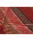 Vintage Silk Indian Embroidered Fabric with Red, Orange, Purple and Golden Tones-12. Asian & Chinese Furniture, Art, Antiques, Vintage Home Décor for sale at FEA Home