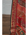 Vintage Silk Indian Embroidered Fabric with Red, Orange, Purple and Golden Tones-13. Asian & Chinese Furniture, Art, Antiques, Vintage Home Décor for sale at FEA Home