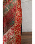 Vintage Silk Indian Embroidered Fabric with Red, Orange, Purple and Golden Tones-15. Asian & Chinese Furniture, Art, Antiques, Vintage Home Décor for sale at FEA Home