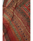 Vintage Silk Indian Embroidered Fabric with Red, Orange, Purple and Golden Tones-8. Asian & Chinese Furniture, Art, Antiques, Vintage Home Décor for sale at FEA Home