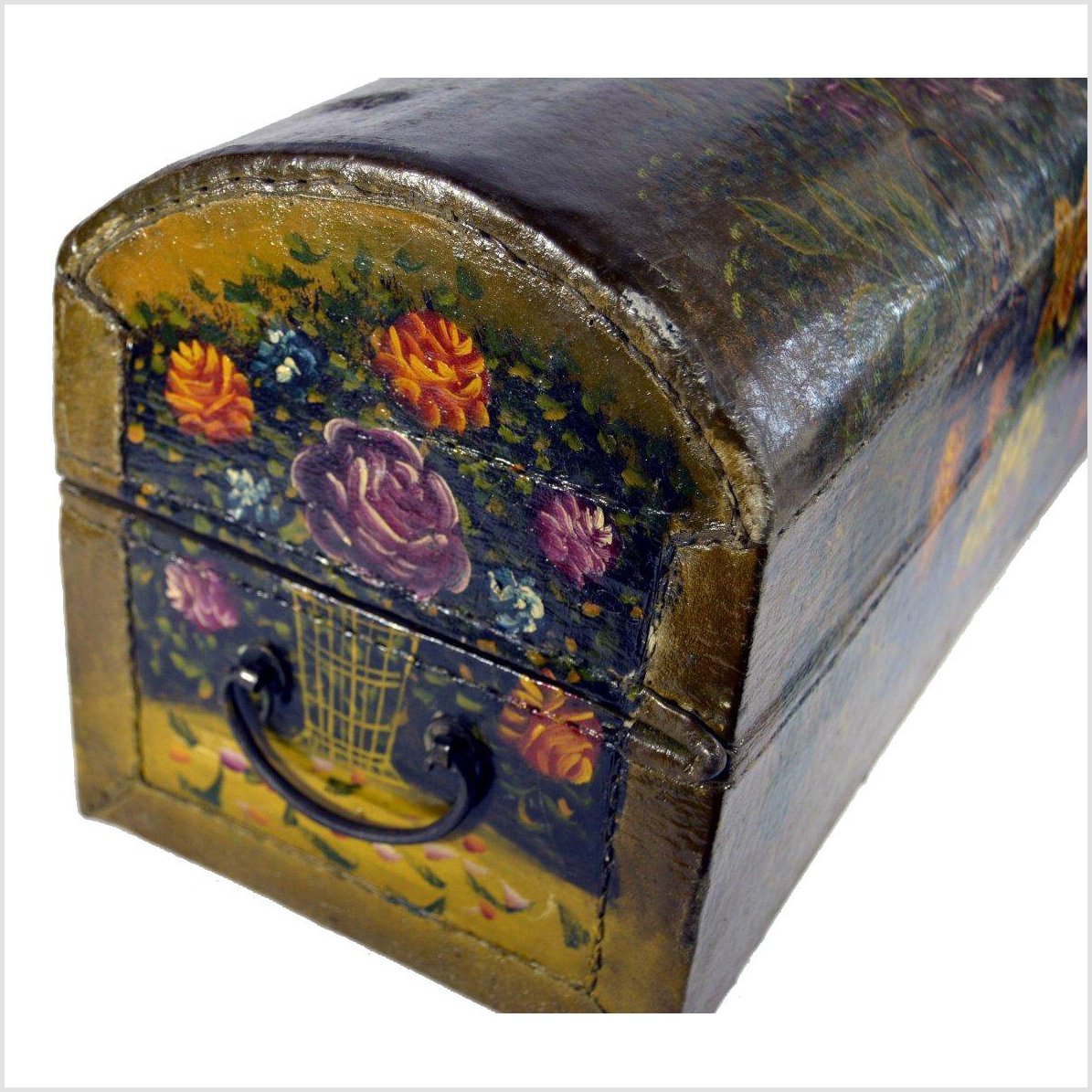 Vintage Indonesian Leather Stationery Box-8. Asian & Chinese Furniture, Art, Antiques, Vintage Home Décor for sale at FEA Home