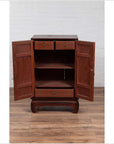 Vintage Japanese Display Cabinet with Red Negora Lacquer and Gilded Calligraphy-12. Asian & Chinese Furniture, Art, Antiques, Vintage Home Décor for sale at FEA Home