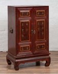 Vintage Japanese Display Cabinet with Red Negora Lacquer and Gilded Calligraphy-14. Asian & Chinese Furniture, Art, Antiques, Vintage Home Décor for sale at FEA Home